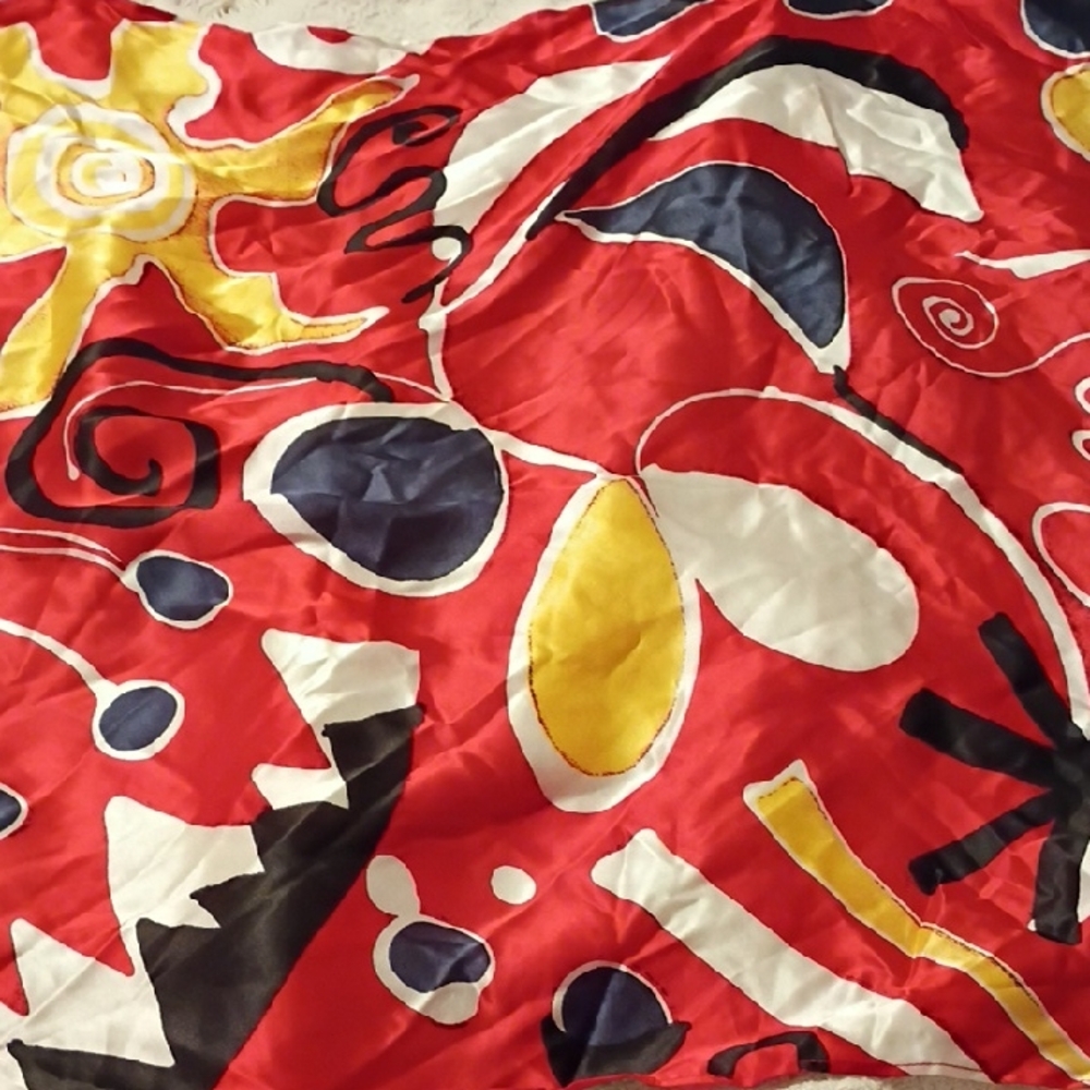 Chico's Bold Red and Yellow Scarf